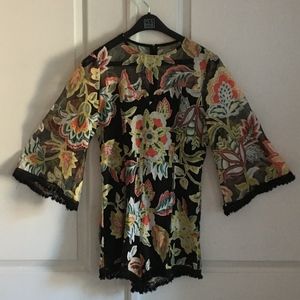 Floral quarter sleeve shorts romper from Vici